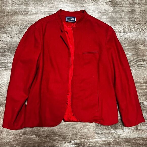 Haberdashery Collection by Personal Petites Open Front Red Wool Blazer Size 16 - Picture 1 of 7